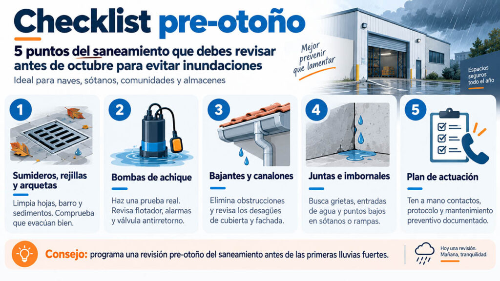 Los 5 puntos que conviene revisar antes de las lluvias de otoño