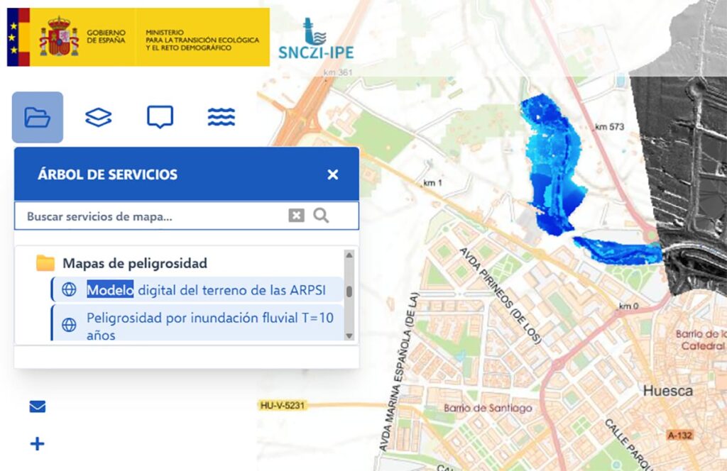 Activa las capas de inundabilidad
